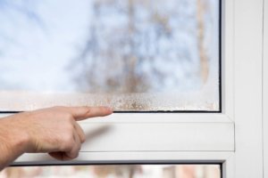 Condensation forming on a window indoors